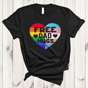 Free Dad Hugs Cool Funny Father_S Day Lgbt Month Pride Shirt